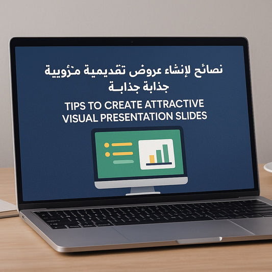 Tips to create attractive visual presentation slides explained in Arabic. إنشاء شرائح عرض مرئية جذابة. الشرح باللغة العربية.